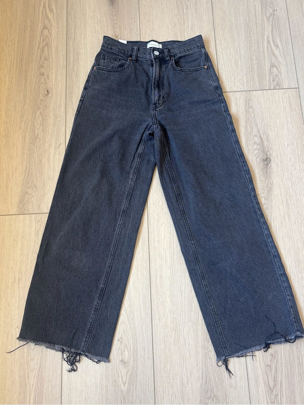 PacSun Washed Black Wide-Leg Flare Jeans